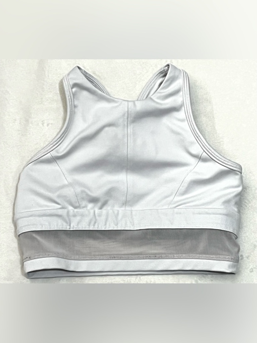 Jo+Jax Youth White High-Neck Premium Dance + Activewear Performance Sports Bra